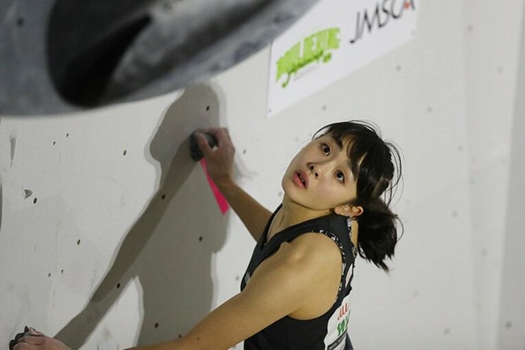 昨年のボルダリングジャパンカップの覇者・伊藤ふたば。