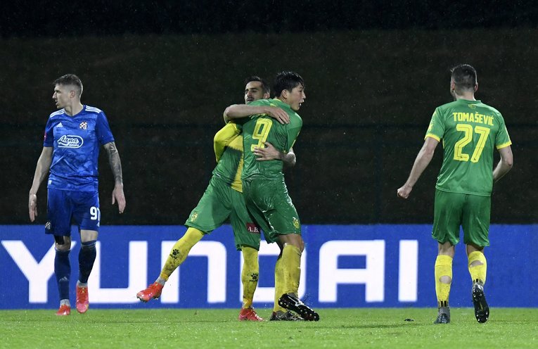 2月にFC東京からクロアチア1部NKイストラに移籍した原大智（9番）。リーグ2得点、カップ戦6得点と結果を残した　©Getty Images