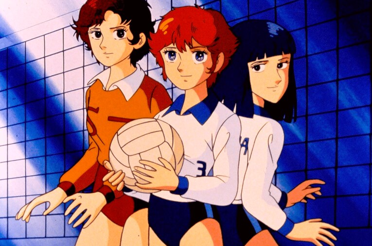 アニメ『アタッカーYOU！』に登場する（左から）多岐川絵里、葉月優、早瀬奈美 ／ photograph by ICHI