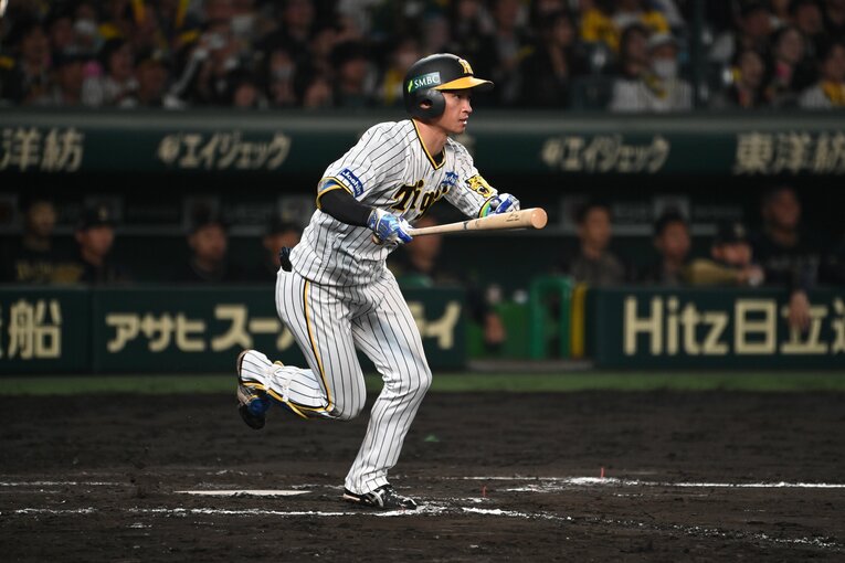 日本シリーズでは歴代3位の14安打、打率.483と打ちまくった近本　©︎Naoya Sanuki