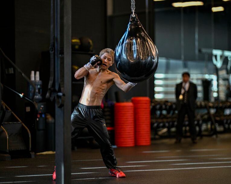 ピカソ戦直前、現地リヤドでの井上尚弥のジムワーク　©Hiroaki Finito Yamaguchi