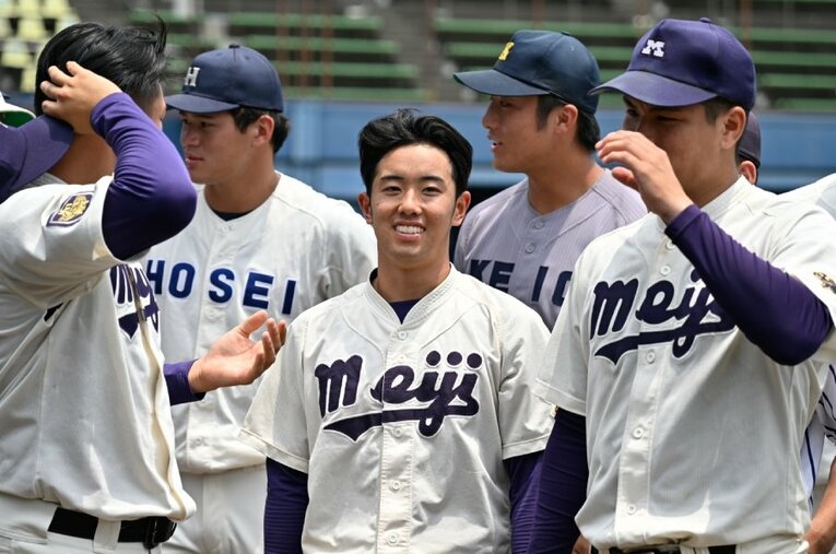 身長163cm体重62kgと小柄ながらプロ注目の明治・飯森太慈　©Hideki Sugiyama