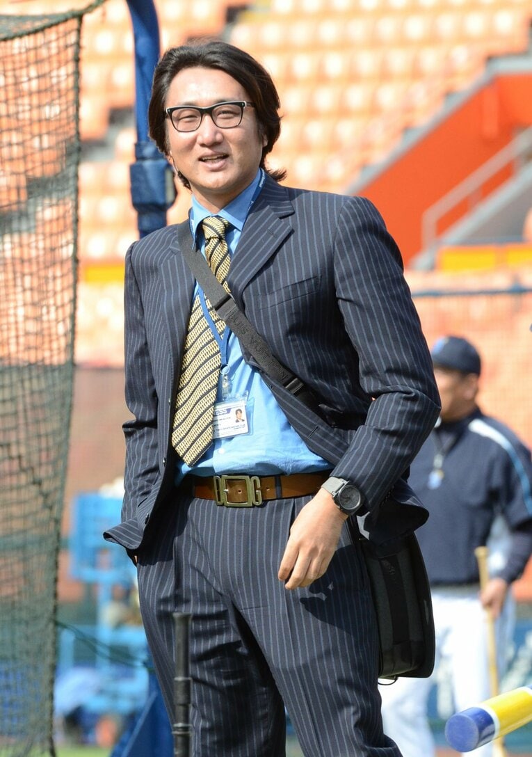評論家として横浜スタジアムを訪れた盛田幸妃（2012年）。腫瘍は再発、転移を繰り返していたが、暗い顔は見せなかった　©Sankei Shimbun