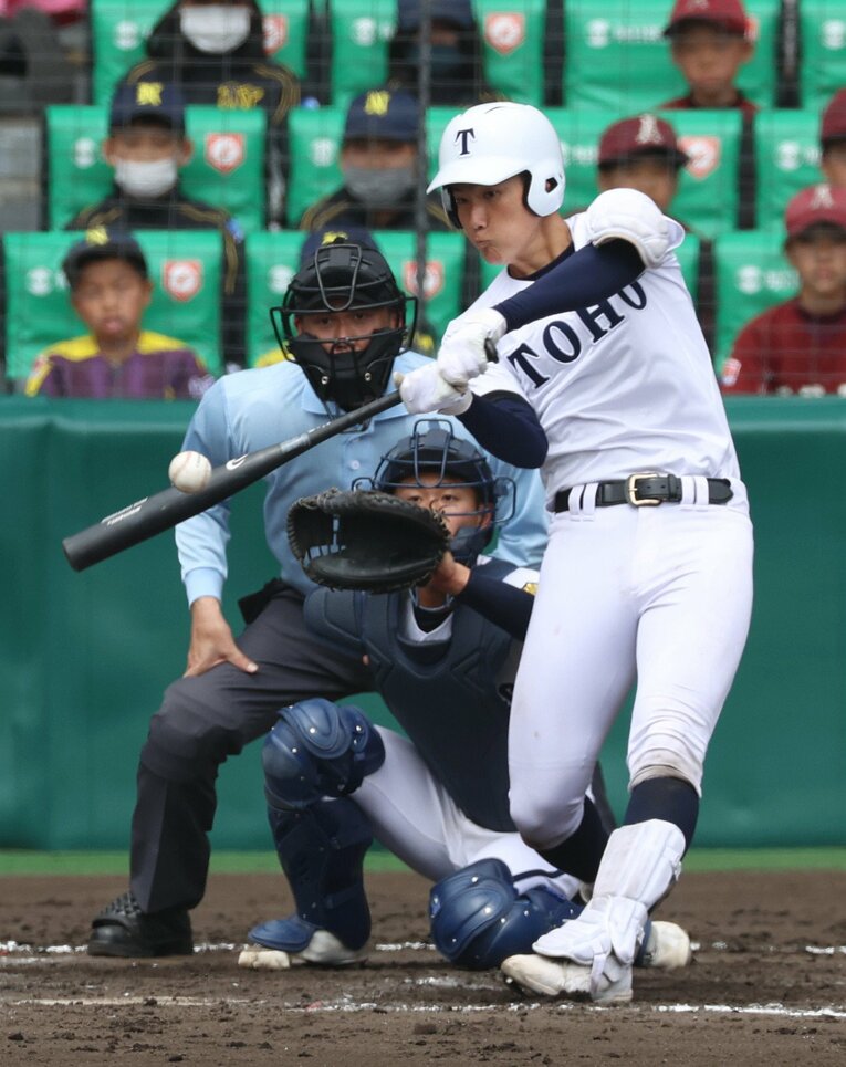 昨年のセンバツにも出場した東邦の石川瑛貴。兄は石川昂弥（中日）　©JIJI PRESS