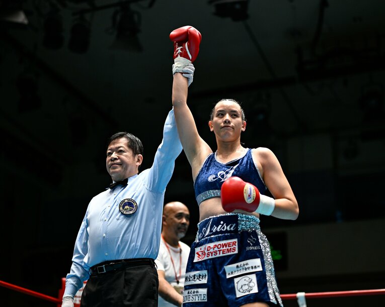 プロデビュー戦を白星で飾った津端ありさ（31歳）©︎Hiroaki Yamaguchi