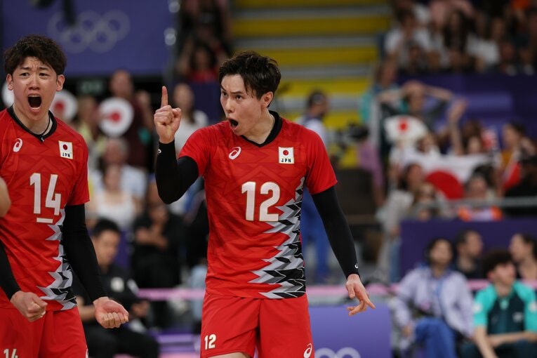 高橋藍（パリ五輪 ドイツ戦）©︎Kaoru Watanabe/JMPA