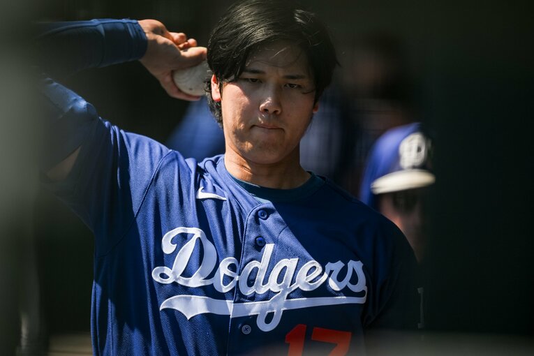 【Number現地撮影：大谷翔平の愛される日々】ドジャース再合流後の試合での大谷（写真は右に続きます）　©Nanae Suzuki