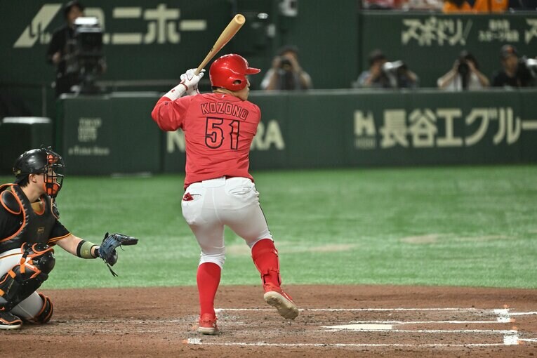 最も多い71試合で４番をつとめた小園　©︎Hideki Sugiyama