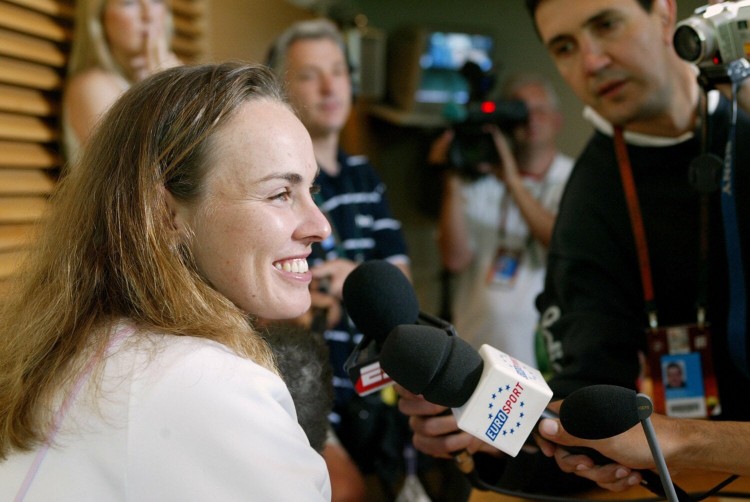 2006年6月の全仏OPで記者会見に臨むマルチナ・ヒンギス　©Getty Images