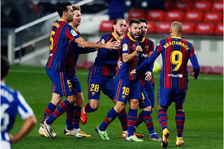 バルサはジョルディ・アルバの同点ゴールで落ち着きを取り戻した