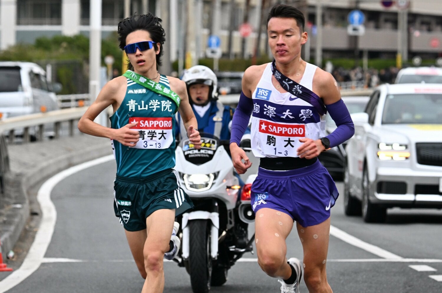 駒大のエース・佐藤圭汰を逆転した昨年の箱根駅伝3区。ハーフマラソン換算で59分切りの驚異的な走りだった　©︎Naoya Sanuki