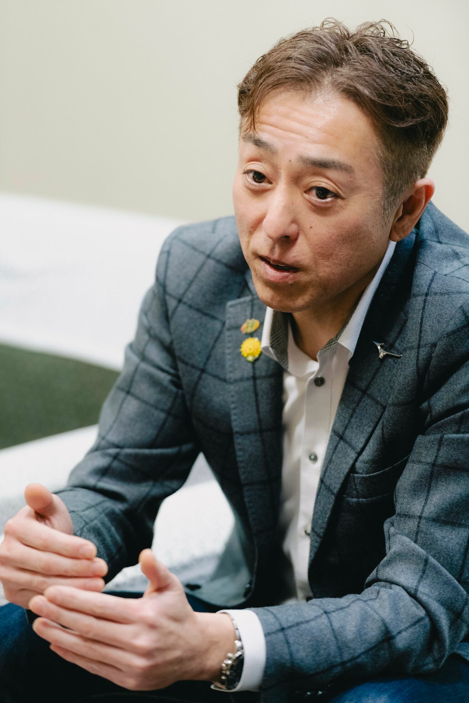 インタビューに答える船木和喜氏　©Wataru Sato