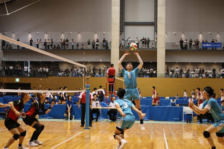 インターハイ8強進出に貢献した清風高校セッター松本凛虎（筆者撮影）