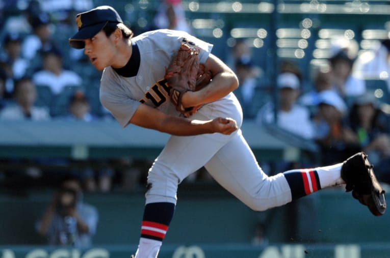 仙台育英高のエースだった渡辺郁也（2012年夏の甲子園） ／ photograph by Sankei Shimbun