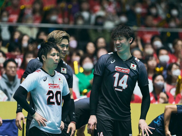 W杯アメリカ戦での石川祐希（右）　©︎Yuki Suenaga