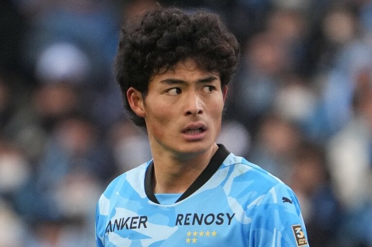 明確な結果を求めて東京ヴェルディから川崎フロンターレに移籍した谷口栄斗（26歳）。加入1年目ながら、勝利にかける思いは非常に強い ／ photograph by Masashi Hara/Getty Images