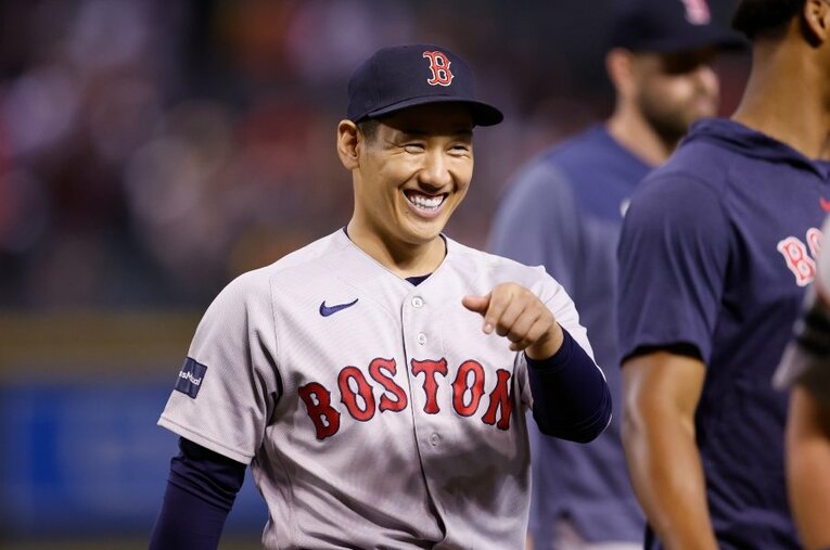 WBC後の合流にも関わらず、安定した打撃を発揮し、すぐにチームにも馴染んだ吉田正尚。その陰には新旧球団によるミーティングがあった ／ photograph by Getty Images