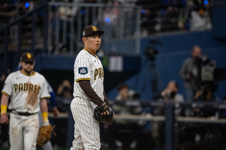 初登板でピッチクロックの洗礼を受けた松井　©Nanae Suzuki