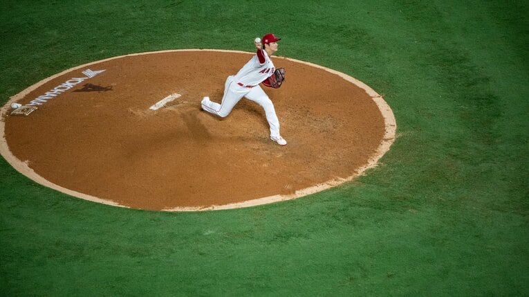 2021年の大谷の投球フォーム　©Nanae Suzuki