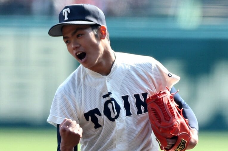 大阪桐蔭から2018年ドラフト1位で中日入りした根尾昂。中学時代の成績はオール5、その文武両道ぶりに東大野球部も早くから注目していた ／ photograph by JIJI PRESS