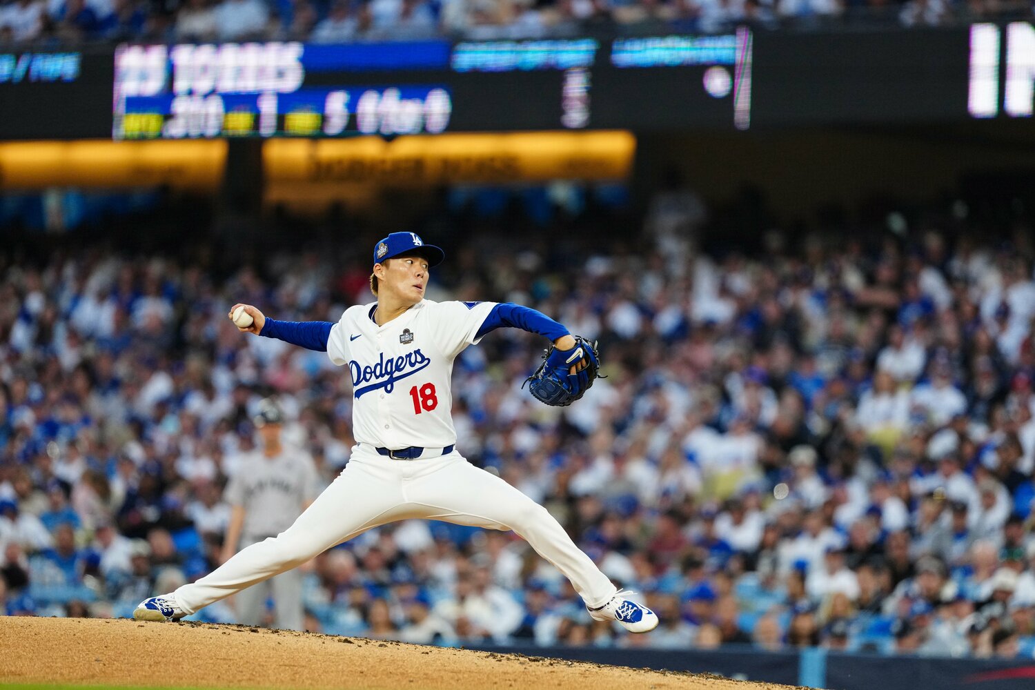 第2戦の山本の好投がシリーズ全体に影響した、とヌートバーは分析する　©Getty Images