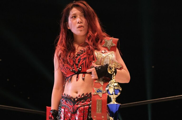 10月9日に行われたスターダム大阪城ホール大会。メインでは林下詩美が彩羽匠を下して防衛を果たした ／ photograph by Norihiro Hashimoto