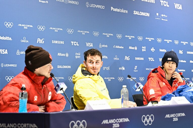 モーグル競技メダリストたちの会見　©Nanae Suzuki/JMPA