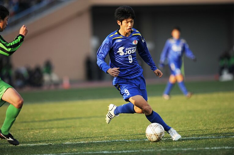 鹿児島城西時代の大迫勇也。「半端ないって」は彼の代名詞となった ／ photograph by Naoya Sanuki