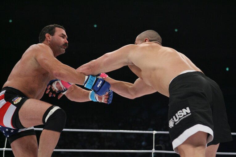 2007年4月の『PRIDE.34』でジェームス・トンプソンと対戦したフライ。あの高山戦を彷彿とさせるシーンもあった