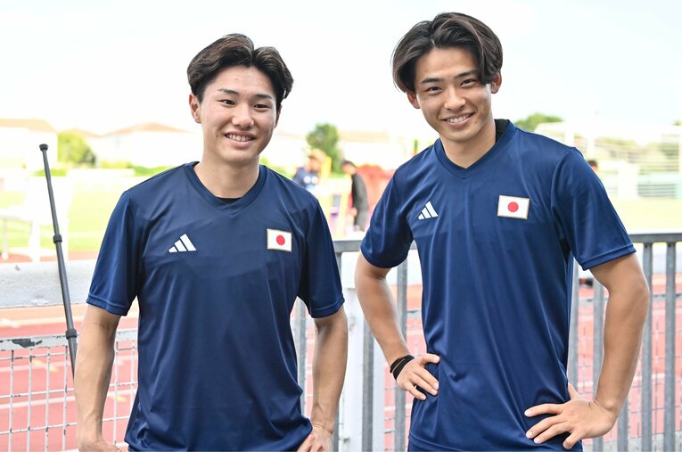 パラグアイ戦翌日の2人　©Takuya Nakachi/JMPA