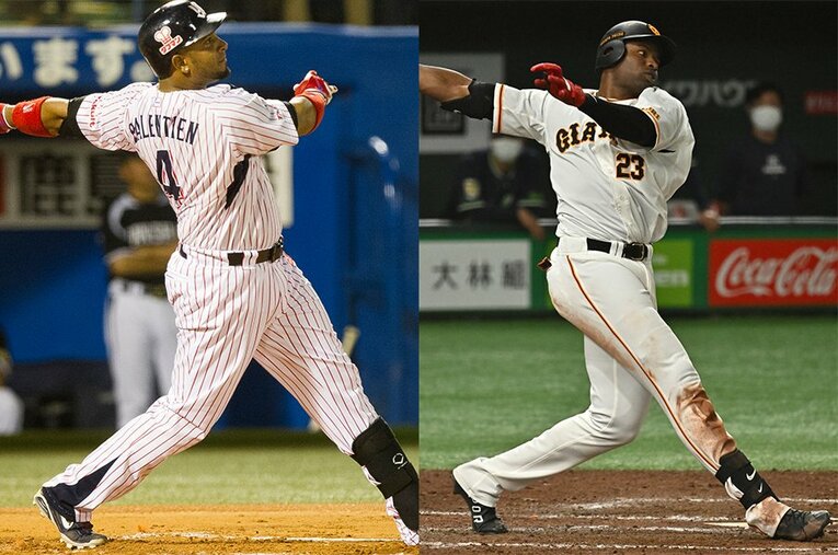 2013年のバレンティンと、2022年のポランコ。メジャーでの実績はポランコに軍配が上がるが……。 ／ photograph by Nanae Suzuki/Hideki Sugiyama