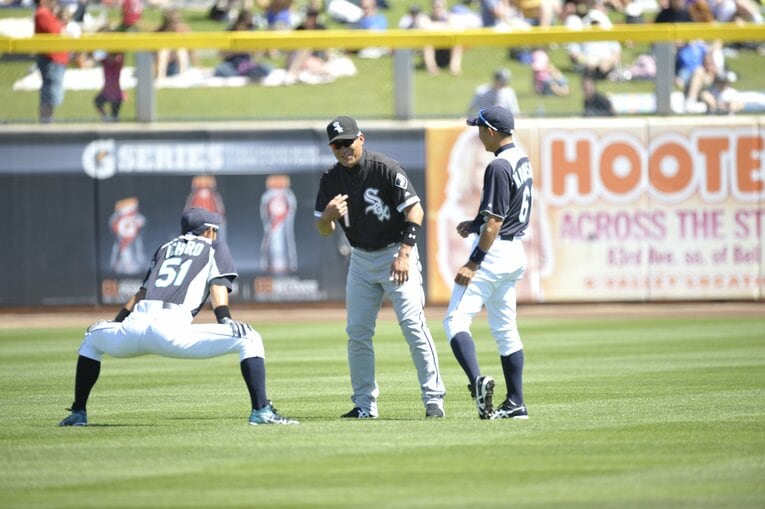 シアトル・マリナーズ時代の川崎宗則とイチロー（2012年）©︎Naoya Sanuki