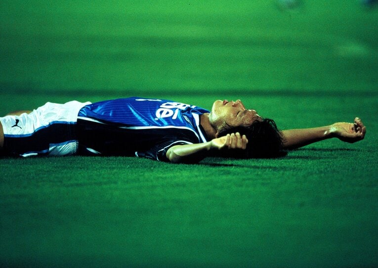 じつは見たことない…「次期日本代表監督」大岩剛U-21日本代表監督の現役時代（写真は右に続きます）　©Kazuaki Nishiyama