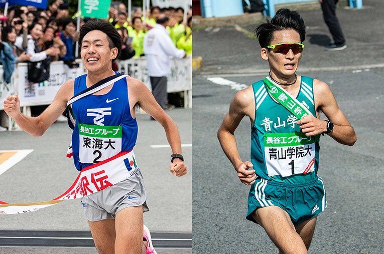 連覇を狙う“一強”東海大学に死角なし。青山学院大学の鍵は4年生の奮起にあり。(1) ／ photograph by Nanae Suzuki