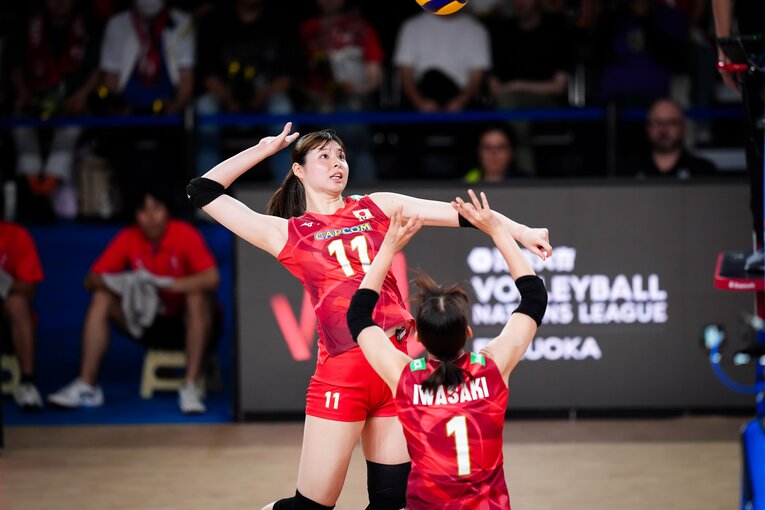 山田二千華（VNL韓国戦）©︎Volleyball World