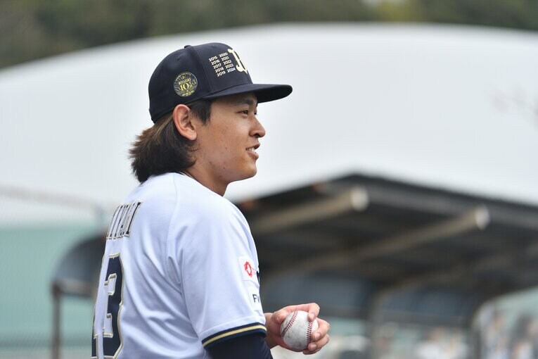 春季キャンプで汗を流す宮城　©︎Hideki Sugiyama