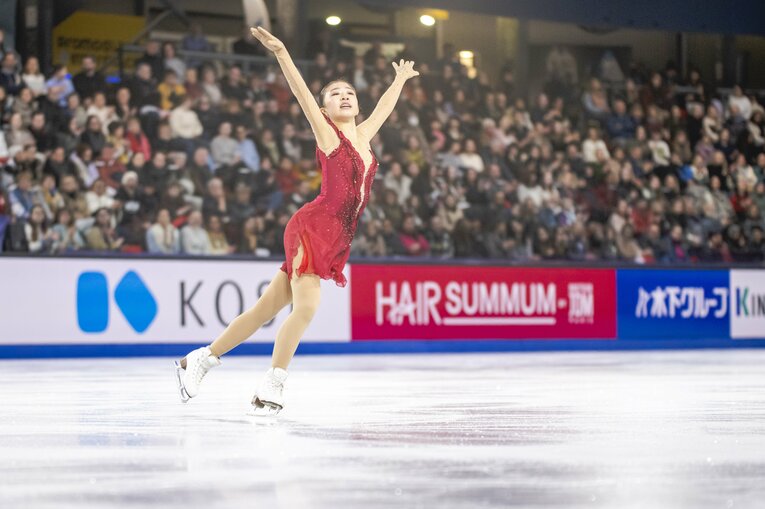 安定感のある演技を見せ、今大会日本勢最高の総合2位となった千葉百音　©Getty Images