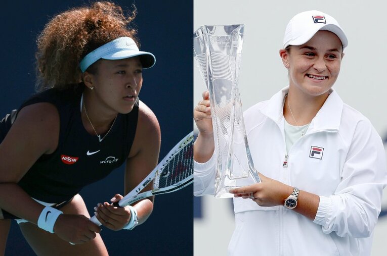 全米&全豪を制した大坂なおみと、世界1位でマイアミOP連覇を果たしたアシュリー・バーティ（右） ／ photograph by Getty Images