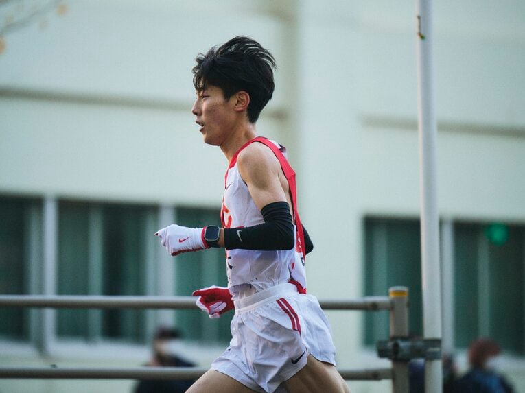 【今年の箱根駅伝】1区序盤から飛び出し、21.3kmをほぼ独走した駿恭　©Yuki Suenaga