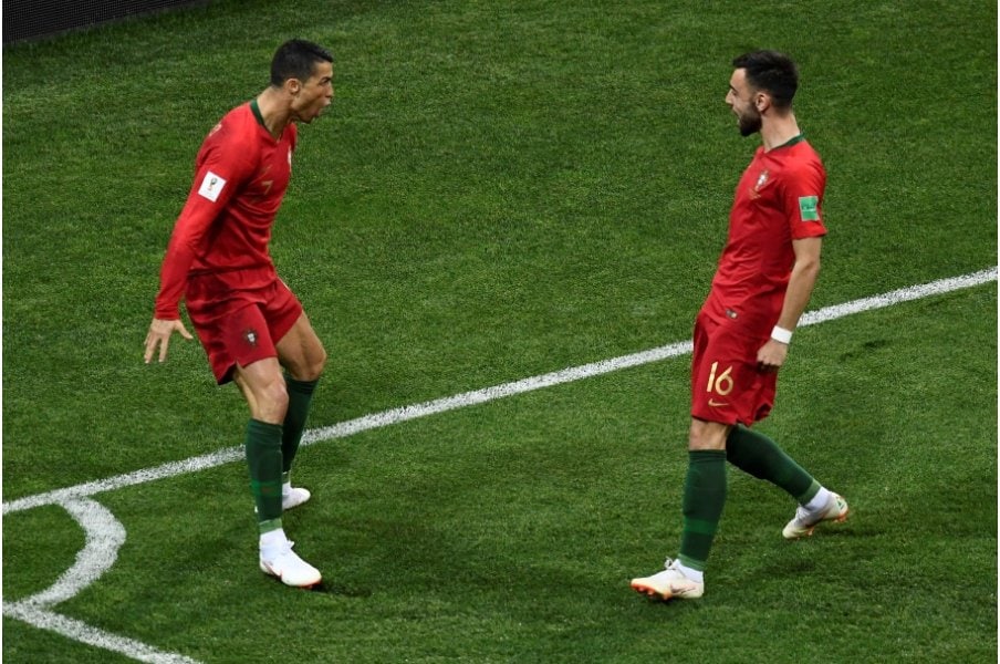 ロシアW杯のロナウドとB・フェルナンデス　©AFP/AFLO