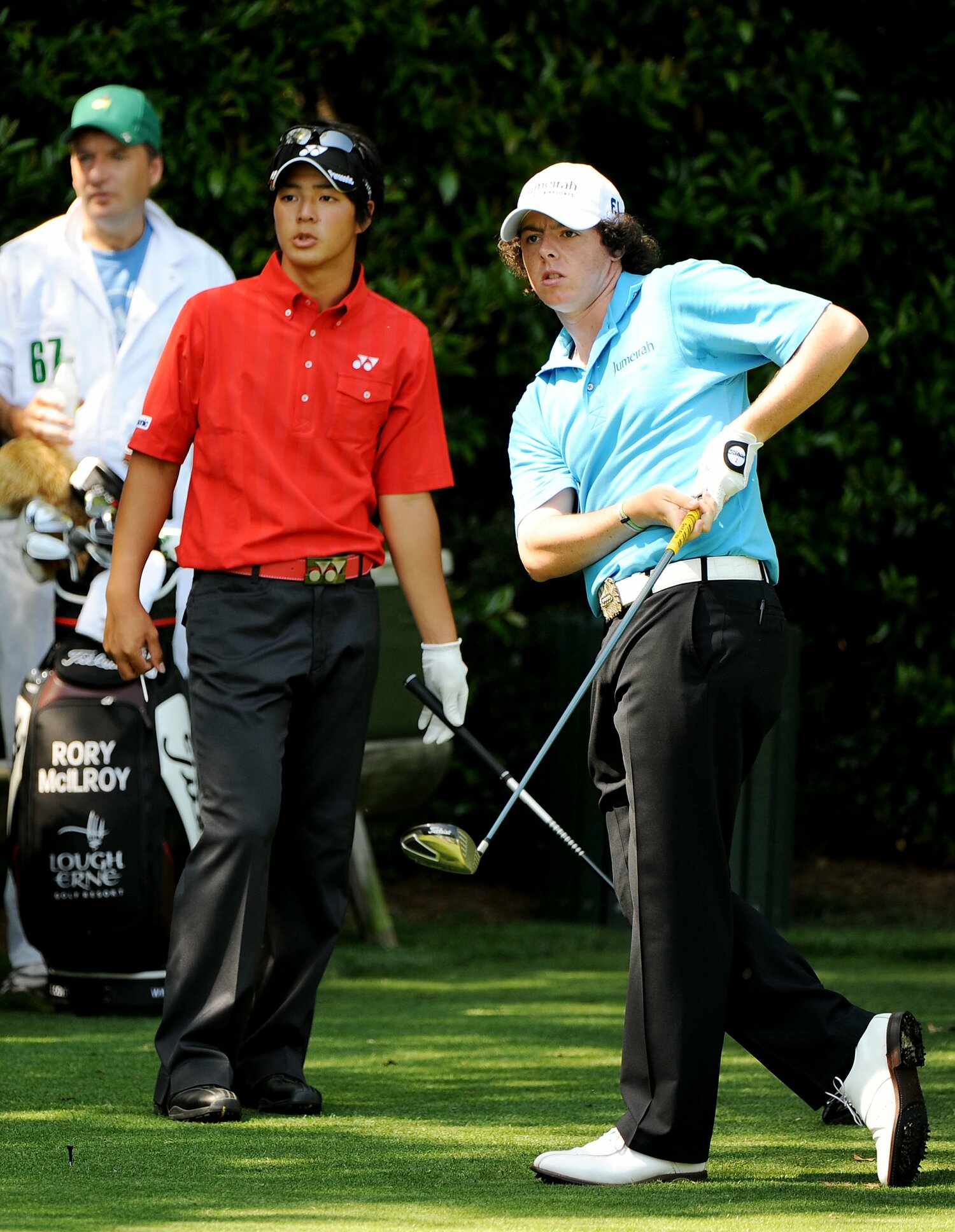 2009年マスターズ、石川遼（17歳）と同組でプレーするマキロイ（19歳）　©︎Getty Images