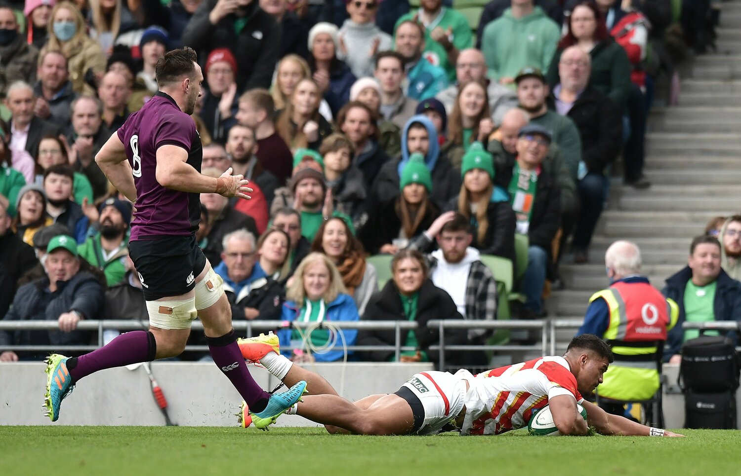 この日、唯一のトライを奪ったWTBシオサイア・フィフィタ　©︎Getty Images