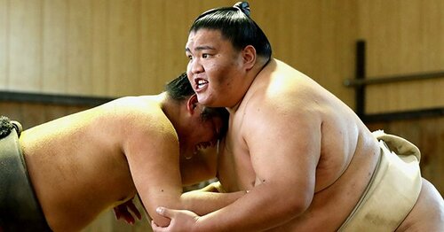 粗布 豪栄道 日本相撲協会の使者から大関昇進を伝達される豪栄道（右…：大関