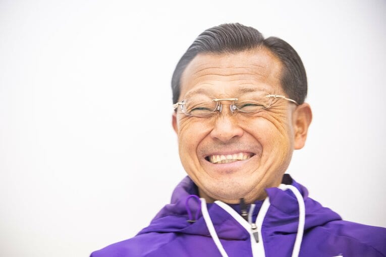 往路後の大八木監督。往路での「子どもたち」の活躍に破顔一笑　©Nanae Suzuki