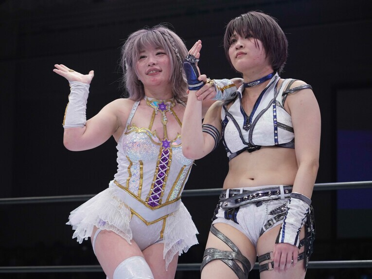 デビュー戦の相手安納サオリと戦い終えて「強くなった」ことを実感した中野たむ　©Essei Hara