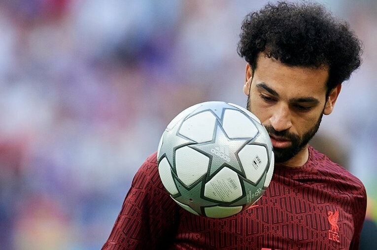 21-22シーズンのCLファイナルでも先発したサラー ／ photograph by Soccrates Images/Getty Images