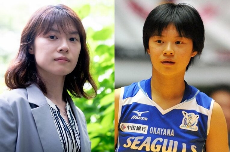 NumberWebのインタビューに応じてくれた宮下遥。今年の9月で30歳になる ／ photograph by L）Asami Enomoto、R）Jun Tsukida/AFLO SPORT