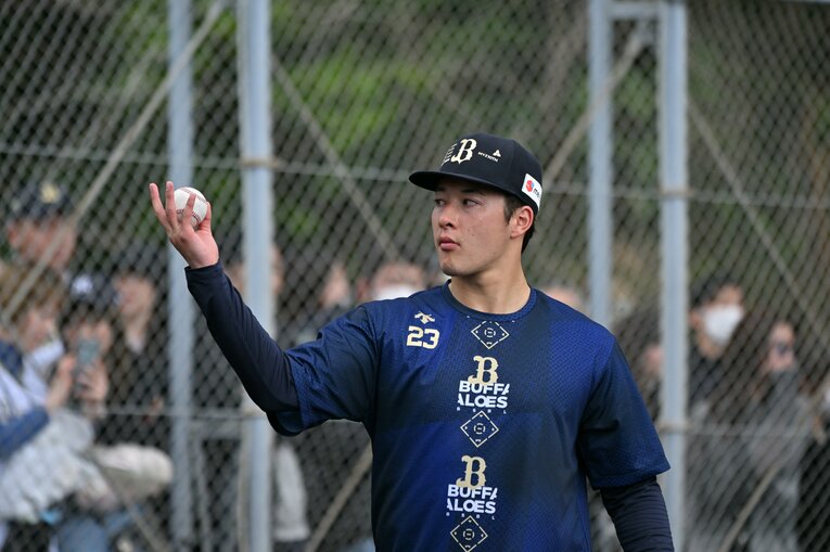 オリックスキャンプで奮闘する吉田輝星　©Hideki Sugiyama
