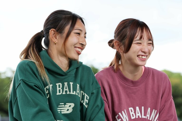 学生トップアスリートの2人だが、どこまでも自然体だ　©Shigeki Yamamoto