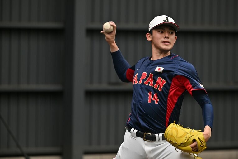 侍ジャパン強化合宿中の佐々木　©︎Hideki Sugiyama